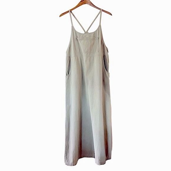 Vintage Dresses & Skirts - Vintage 90’s J.L. N.Y. Khaki Overall Maxi Dress